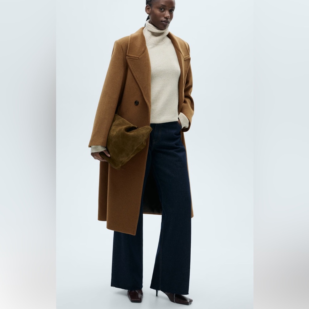 Mango double breasted wool coat
